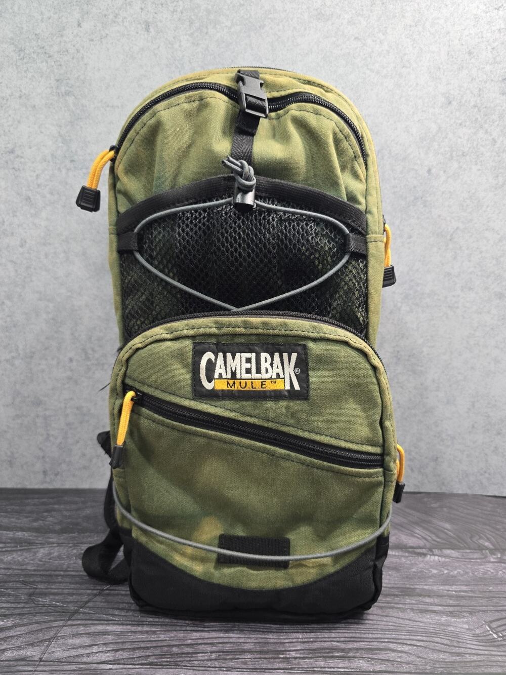 Vtg CamelBak M.U.L.E. Backpack Faded Distressed Green Gorpcore Patina Y2K